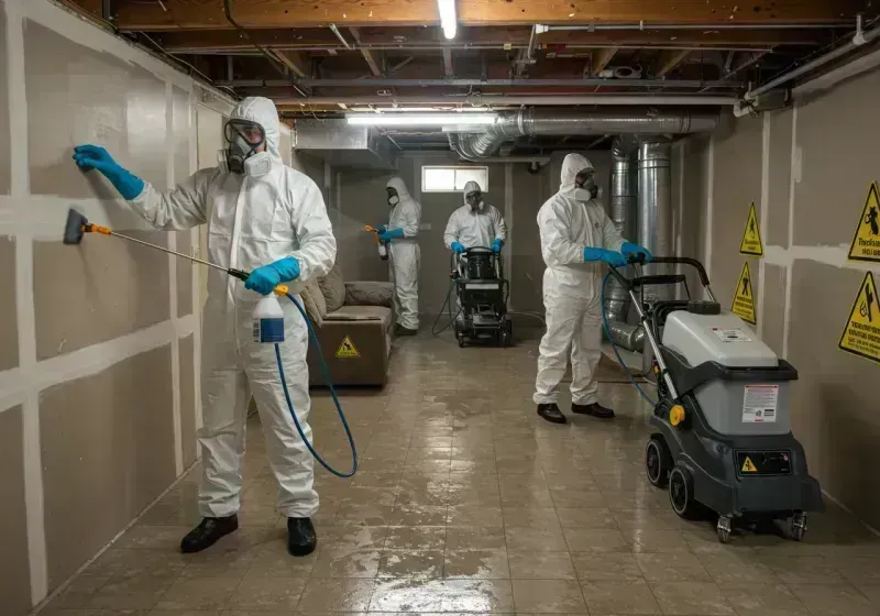 Basement Moisture Removal and Structural Drying process in Versailles, KY